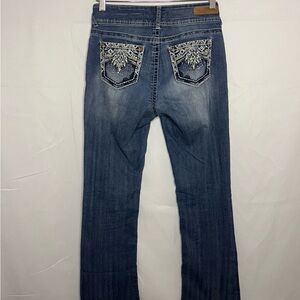 Y2K Wallflower Blue flared Jeans with Embroidery